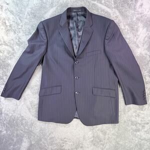 Naldini Blazer Mens 44 Navy Pinstripe Made in Italy Super 150s Wool 3 Button